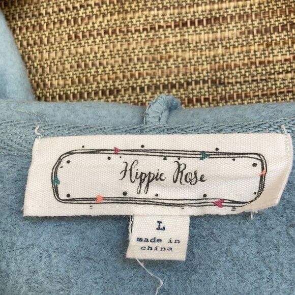 Hippie Rose cropped hoodie color bluish grey - Picture 2 of 5